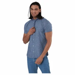 Jack & Jones Summer Blackpool Shirt S/S Blue Blå Discount