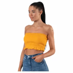 Only Sunny Bandeau Smock Top Yellow Gul Outlet