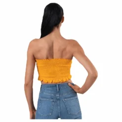 Only Sunny Bandeau Smock Top Yellow Gul Outlet