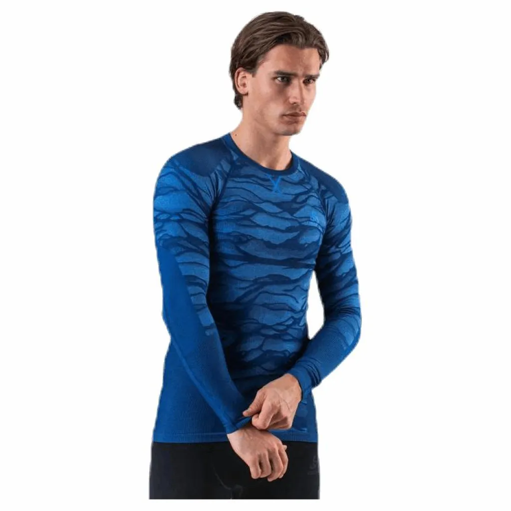 Odlo Suw Top Crew Neck L/S Performance Blackcomb Blue Blå New
