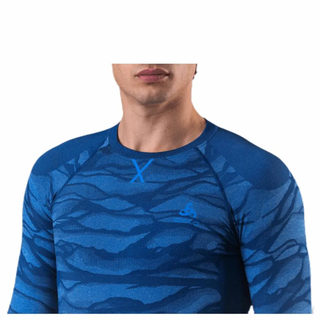 Odlo Suw Top Crew Neck L/S Performance Blackcomb Blue Blå New