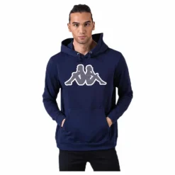 Kappa Sweat Hood, Logo Airiti Blue Blå Discount