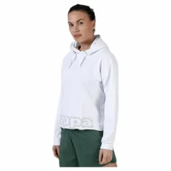 Kappa Sweat Hood, Logo Biba White Vit Outlet