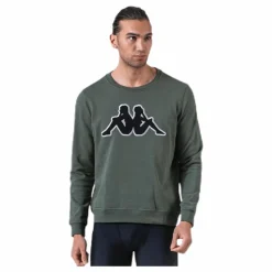 Sweat RN, Logo Airivit Black/Green*Kappa Hot