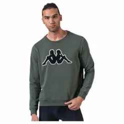Sweat RN, Logo Airivit Black/Green*Kappa Hot