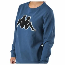 Kappa Sweat RN, Logo Airivit Blue/Black Blå Discount