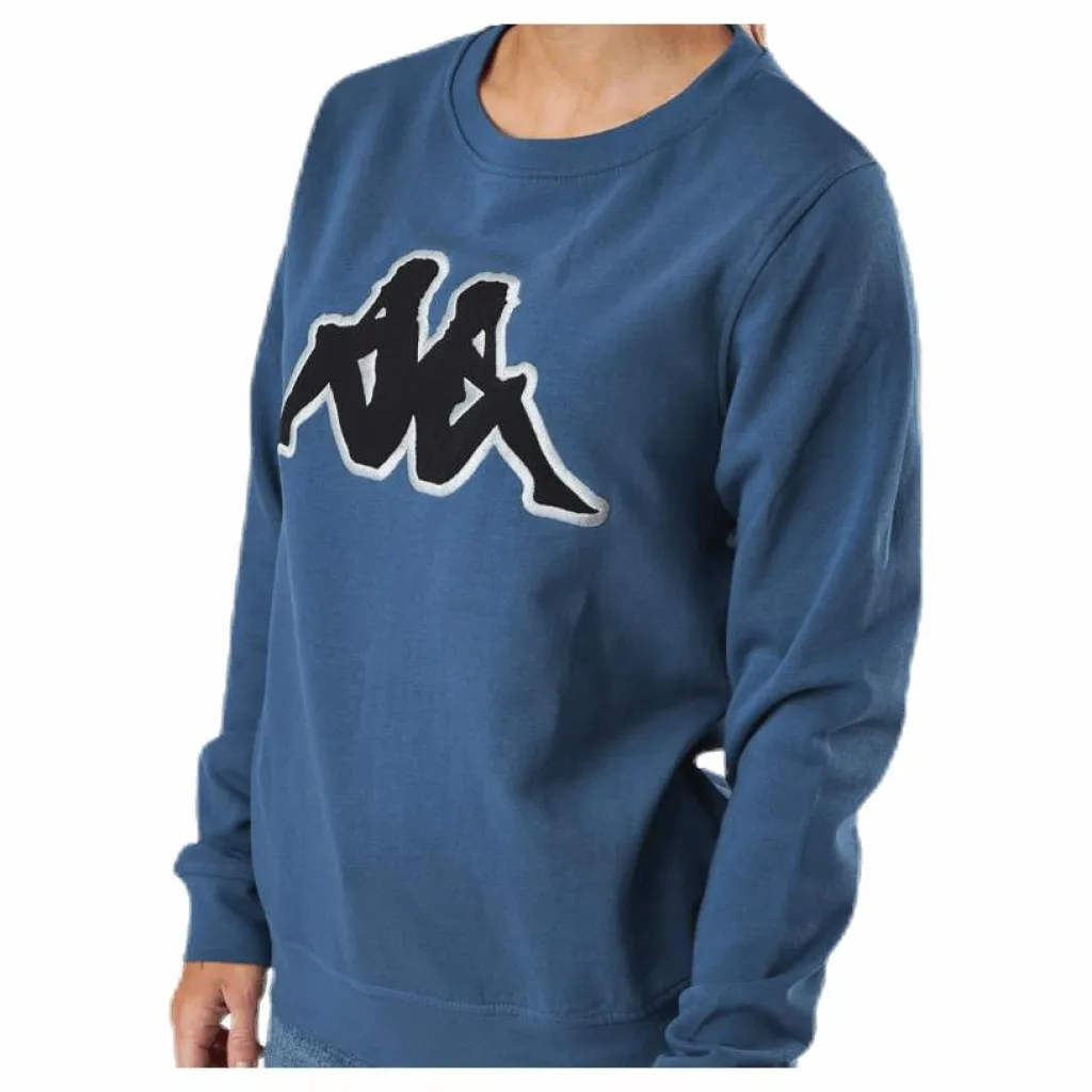 Kappa Sweat RN, Logo Airivit Blue/Black Blå Discount