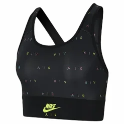 Nike Swoosh Air Bra Print Black/Yellow Svart Best