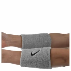 Nike EQ Swoosh Doublewide Wristbands Grey Grå Outlet