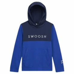 Nike Swoosh Hoodie Junior Blue Blå Discount