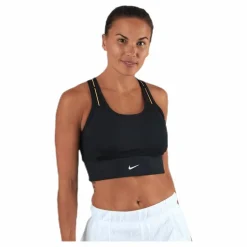 Nike Swoosh Icnclsh Pkt Bra Pd Black Svart New