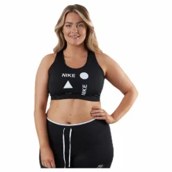 Nike Swoosh Icon Clash Bra Plus White/Black Svart Sale