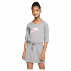 Nike Swoosh Jersey Dress Junior Grey Grå Hot