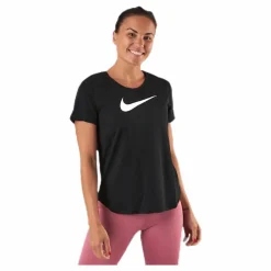 Nike Swoosh Run SS Black/Silver Svart Clearance