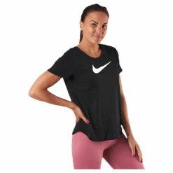 Nike Swoosh Run SS Black/Silver Svart Clearance