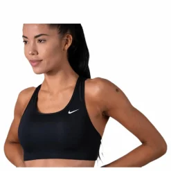 Swoosh Women's Medium-Support Non-Padded Sports Bra BLACK/WHITE/WHITE*Nike Clearance