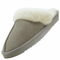 Tamara W Warm Leather Slipper Chateau Gray*Mols