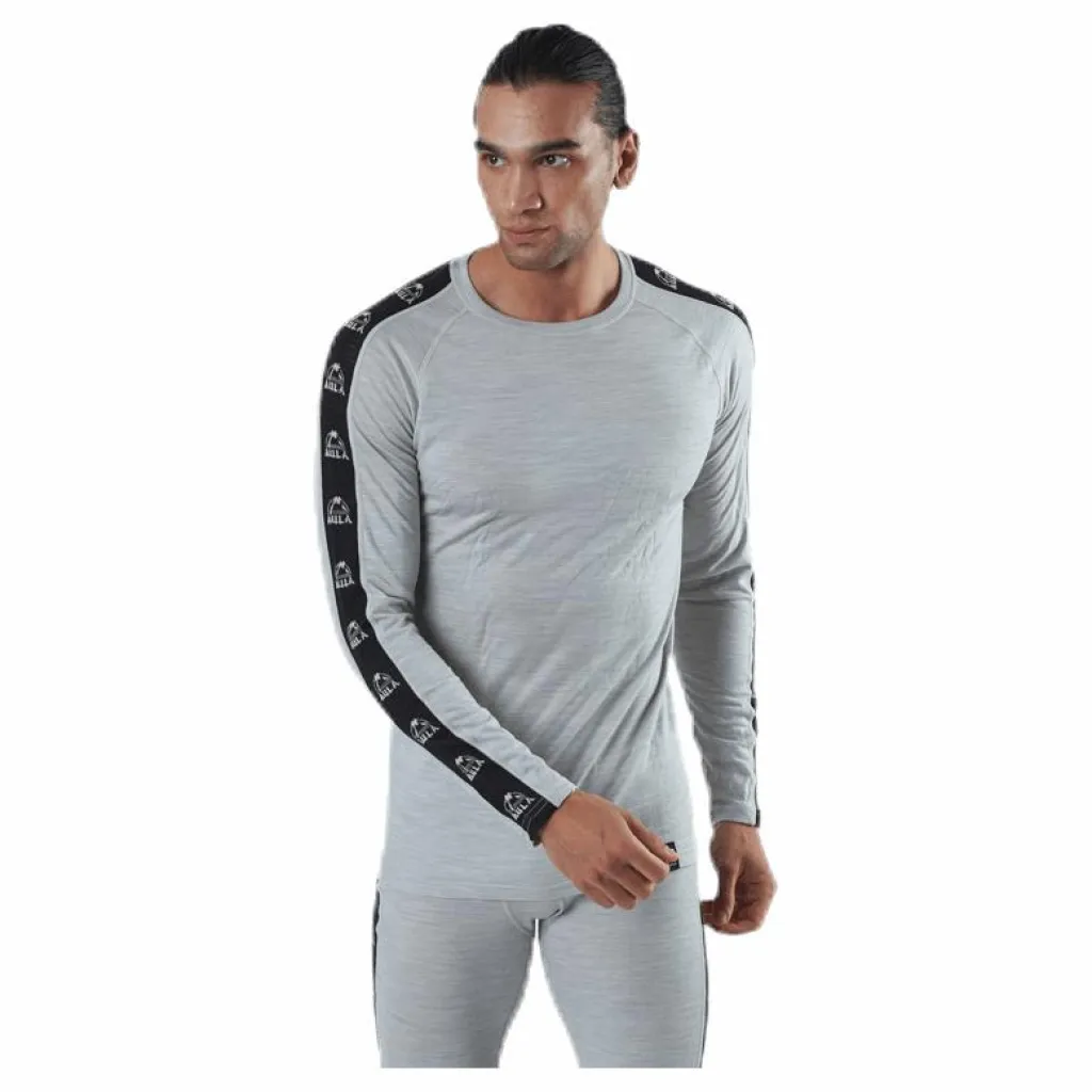 Bula Tape Merino Wool Crew Grey Grå Outlet