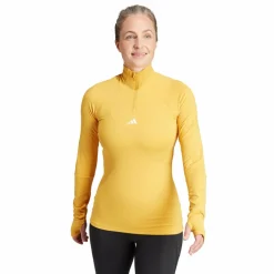 adidas Techfit COLD.RDY 1/4 Zip Long Sleeve Training Top Preyel Gul Hot