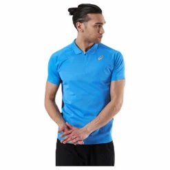 ASICS Tennis Polo Shirt Blue Blå Discount