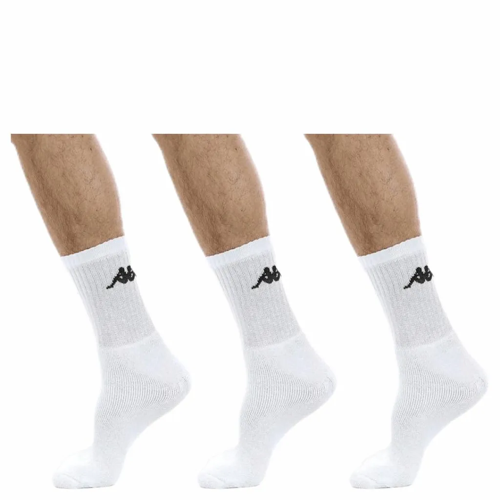 Kappa Tennis Trisper Socks 3pk White/Black Vit Clearance