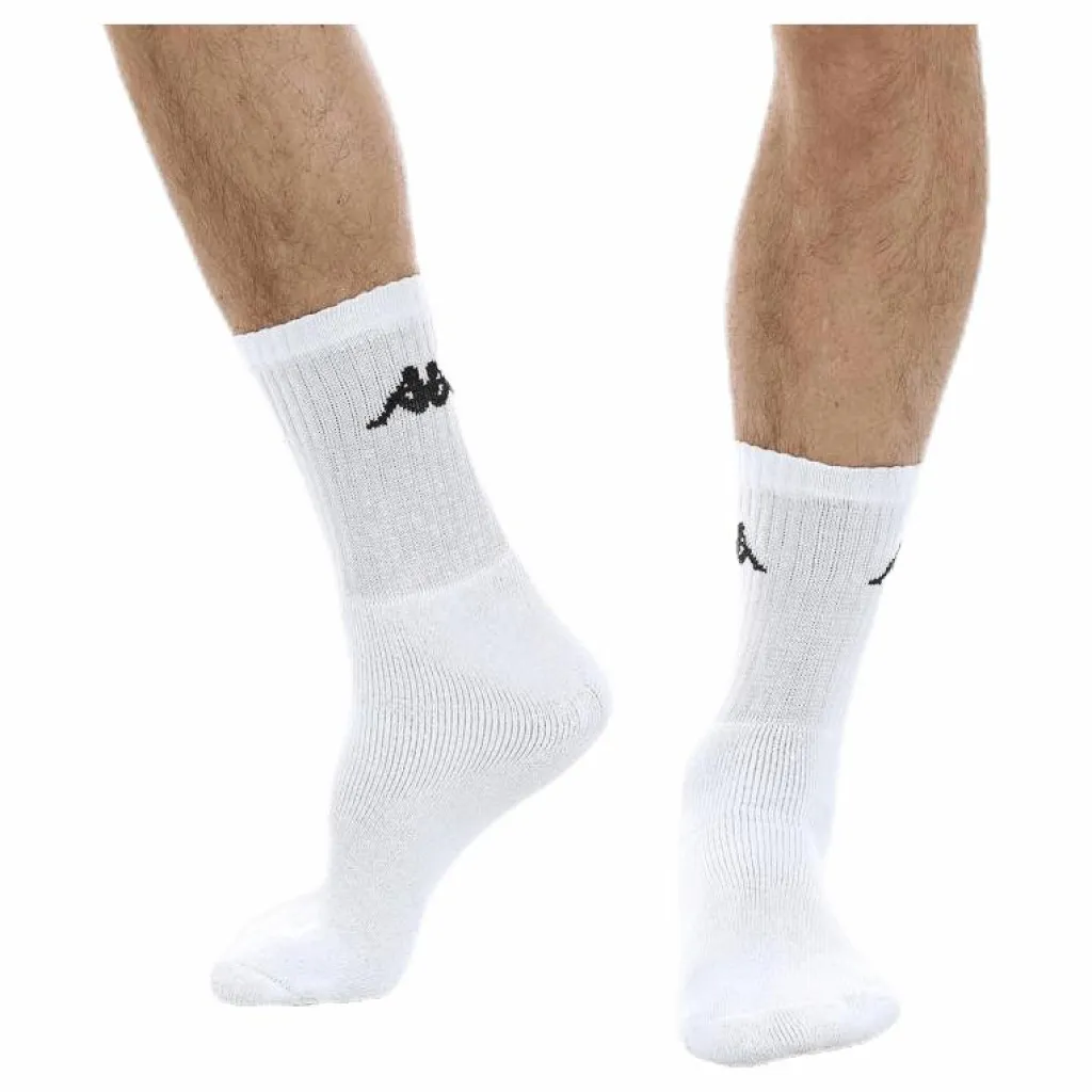 Kappa Tennis Trisper Socks 3pk White/Black Vit Clearance
