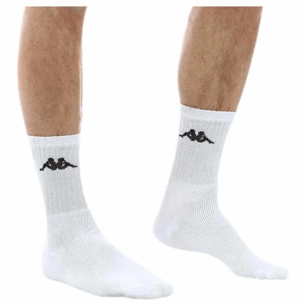 Kappa Tennis Trisper Socks 3pk White/Black Vit Clearance