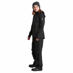 Didriksons Tera Girls Rain Jacket Black Svart Clearance