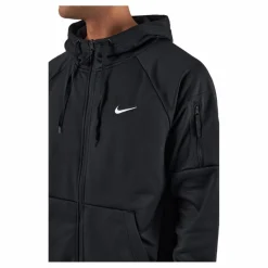 Nike Therma-FIT Men's Full-Zip Fitness Hoodie BLACK/BLACK/WHITE Svart Online