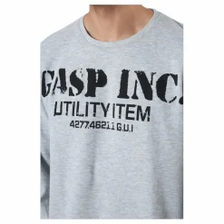 GASP Thermal Gym Sweater Grey Melange Grå Online