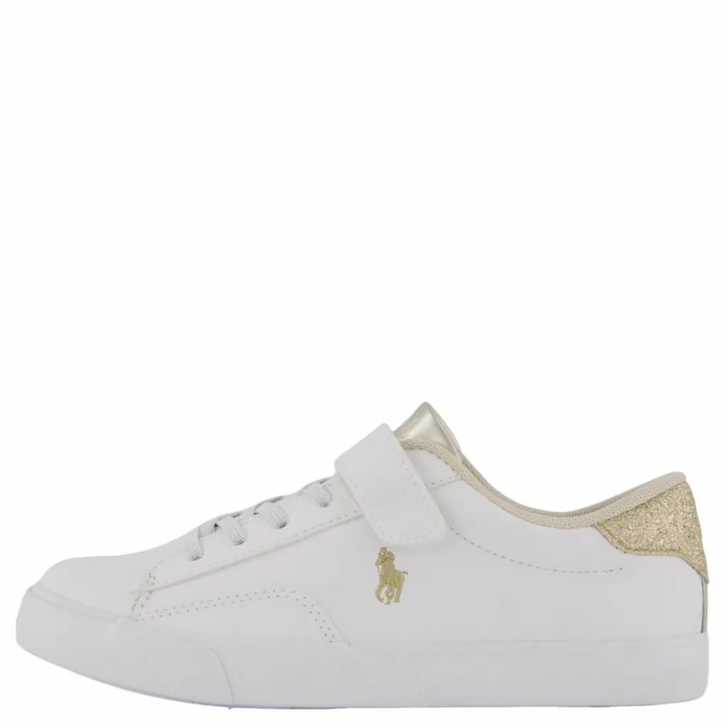Theron V Ps White Smooth Pu/gold Metallick*Ralph Lauren Junior New