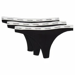 Calvin Klein Thong 3pk Black Svart Best