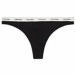 Calvin Klein Thong 3pk Black Svart Best