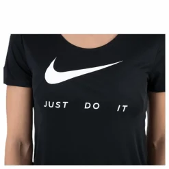 Nike Top SS Swoosh Run White/Black Svart