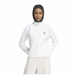 adidas Train Essentials Minimal Branding 1/4-Zip Cover Up White Vit Clearance