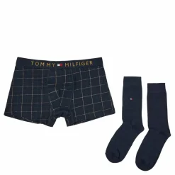 Tommy Hilfiger Trunk & Sock Set Window Check/des Sky Mönstrad Best