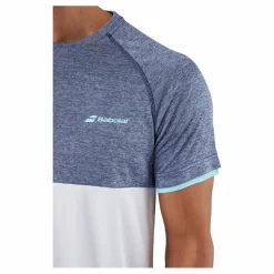 T-shirt Play Crew Neck White Blue*Babolat Discount
