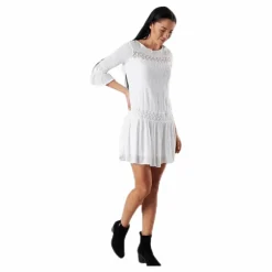 Tyra 3/4 Flare Short Dress Wvn White*Only Online