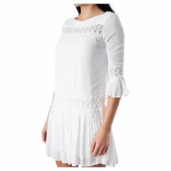 Tyra 3/4 Flare Short Dress Wvn White*Only Online