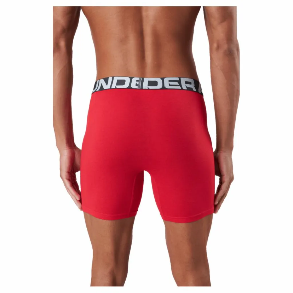 Under Armour Ua Charged Cotton 6in 3 Pack Red Röd Hot