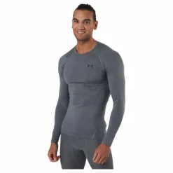 Under Armour Ua Hg Armour Comp Ls Carbon Heather Grå New