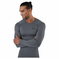 Under Armour Ua Hg Armour Comp Ls Carbon Heather Grå New