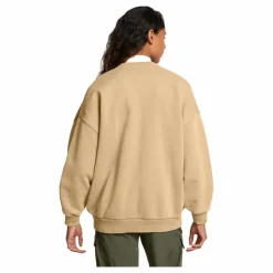 Under Armour Ua Icon Hwt Flc Os Crew Camel Beige New