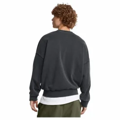 Under Armour Ua Icon Hwt Flc Wash Os Crew Black Grå Clearance
