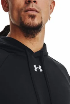Under Armour Ua Rival Fleece Hoodie Black Blå Clearance