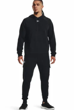 Under Armour Ua Rival Fleece Hoodie Black Blå Clearance