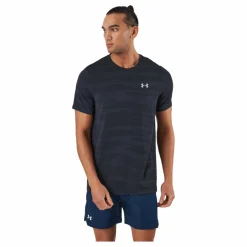Under Armour Ua Seamless Wave Ss Black Blå Discount