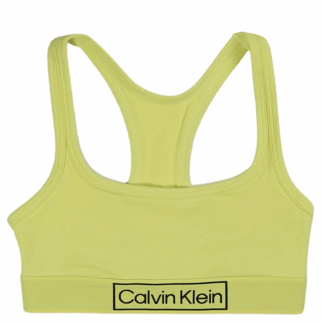 Calvin Klein Unlined Bralette Cyber Green Gul Clearance