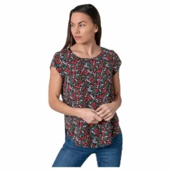 Vic Ss Aop Top Wvn Black*Only Online