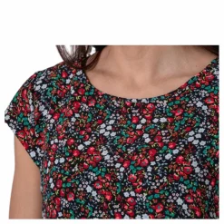 Vic Ss Aop Top Wvn Black*Only Online